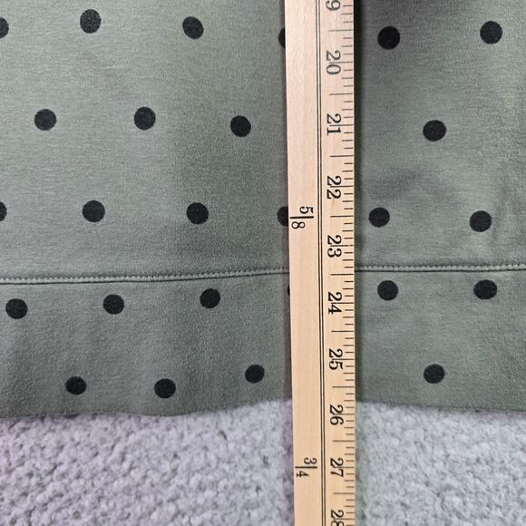 Croft & Barrow XXL Green Polka Dot Extra Soft Pullover Split Hem Long Sleeve - Picture 7 of 9